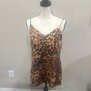 Doe and Rae M pleather strap Leopard Print Cami Top